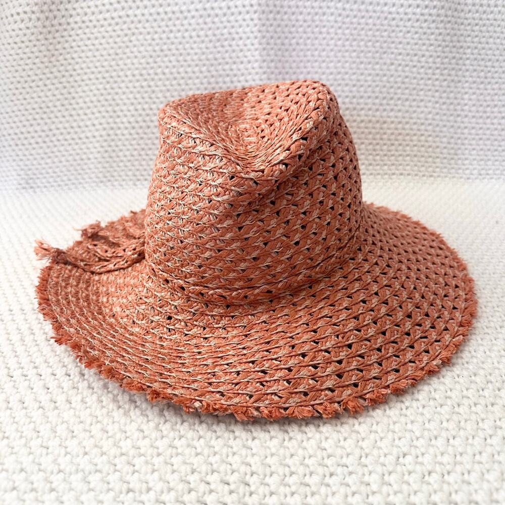 Eric Javits Terracotta Pink Beige Ellie Straw Summer Raffia Packable Hat OS - Picture 4 of 9